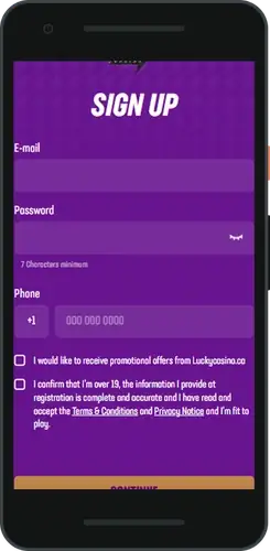 LuckyMister Casino register